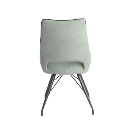 Lot de 2 chaises tissu vert d’eau pieds métal gris - SILOUANOR