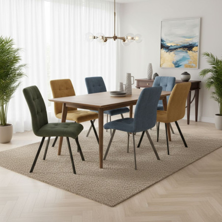 Lot de 2 chaises capitonnées vert - JOHNO