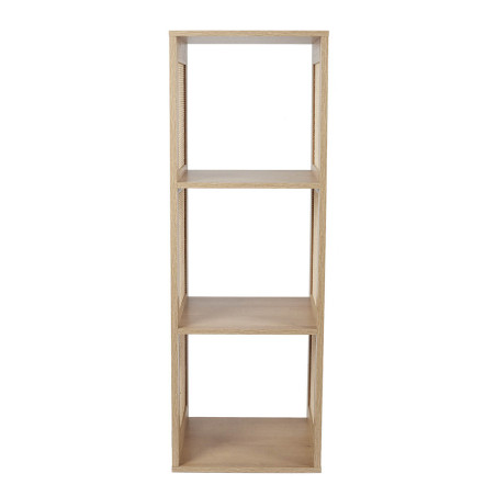 Rangement 3 Cases Effet Bois Façades Rotin - MAYRO