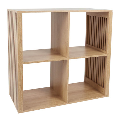 Rangement 4 cases effet bois avec tasseaux - PAJEN