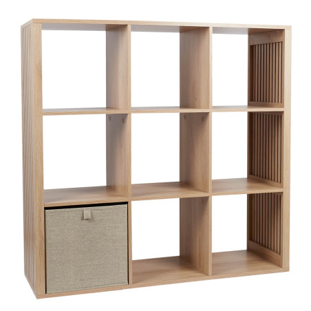 Rangement 9 cases effet bois avec tasseaux - PAJEN