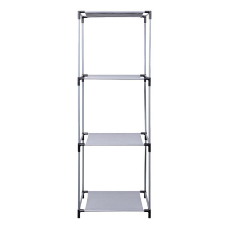 Etagère 3 casiers légère en métal et tissu gris H102cm - GAROR