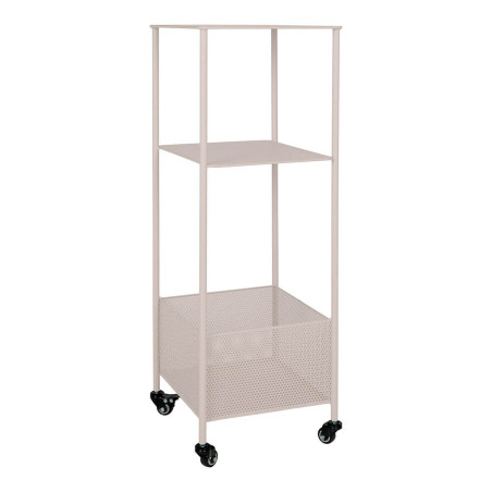 Etagère à roulettes en métal beige 3 niveaux - YANIN