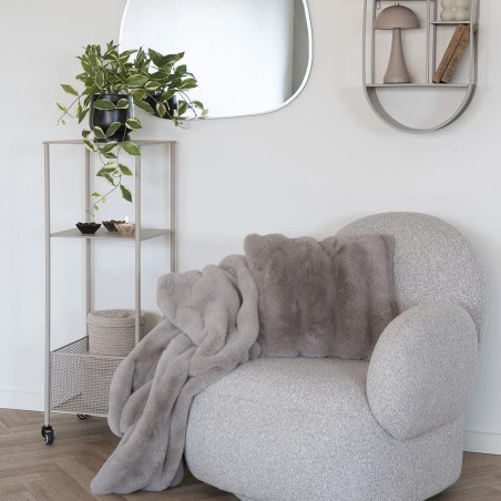 Etagère à roulettes en métal beige 3 niveaux - YANIN