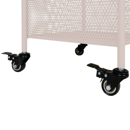 Etagère à roulettes en métal beige 3 niveaux - YANIN