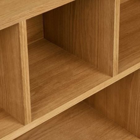 Meuble de rangement 9 niches en placage chêne- KALLYSOR