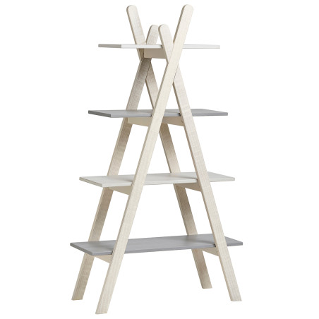 Etagère 4 niveaux structure Bois et plateaux MDF - CANDICE