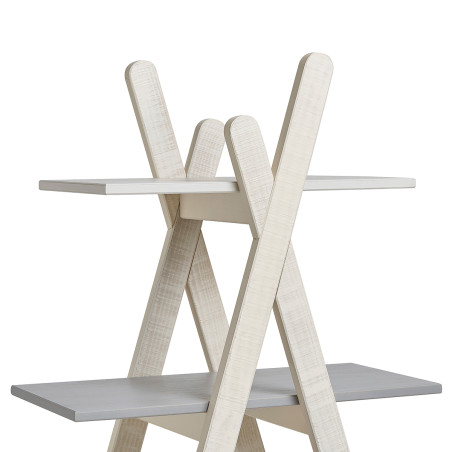 Etagère 4 niveaux structure Bois et plateaux MDF - CANDICE