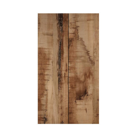 Rangement 2 portes noir graphite et aspect bois antique - SYNERGIZE