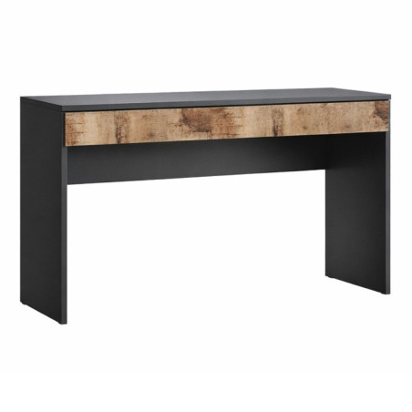 Bureau 110 cm avec tiroir noir graphite et aspect bois antique - SYNERGIZE