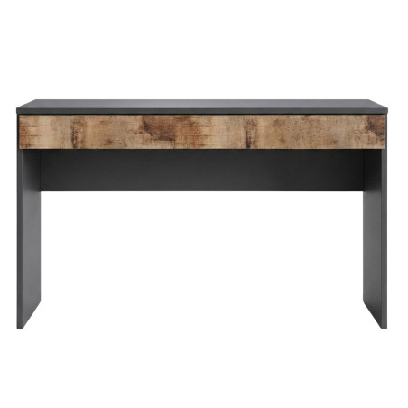 Bureau 110 cm avec tiroir noir graphite et aspect bois antique - SYNERGIZE