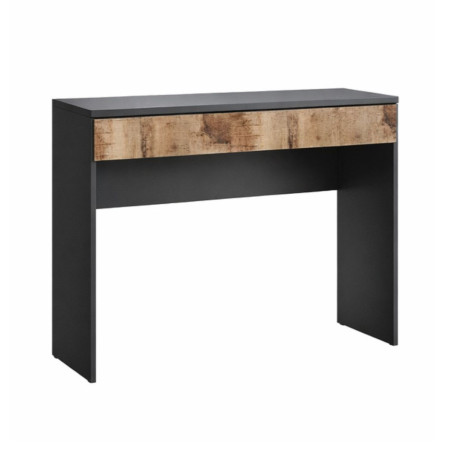Bureau 78 cm avec tiroir noir graphite et aspect bois antique - SYNERGIZE