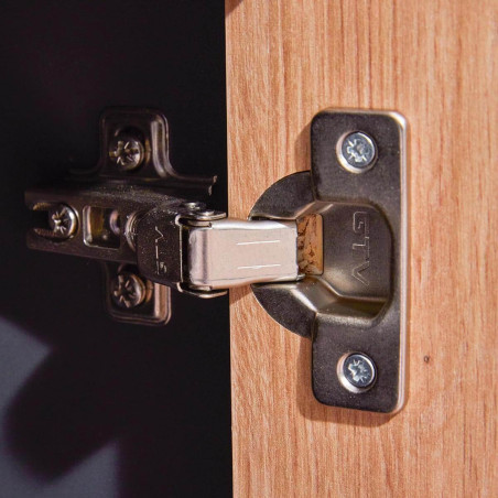 Meuble 2 Portes 2 Niches Anthracite Effet Bois - OPHIO