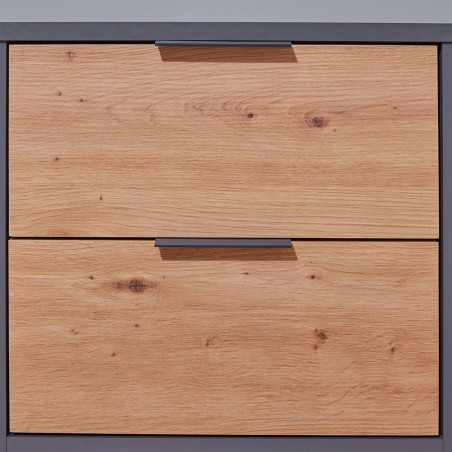 Meuble Multi-Rangement Anthracite et Effet Bois - OPHIO