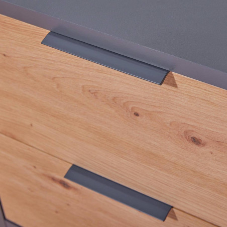 Meuble Multi-Rangement Anthracite et Effet Bois - OPHIO