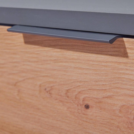 Meuble Multi-Rangement Anthracite et Effet Bois - OPHIO