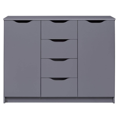 Meuble 2 Portes 4 Tiroirs Coloris Anthracite - JENIE
