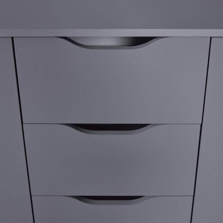 Meuble 2 Portes 4 Tiroirs Coloris Anthracite - JENIE