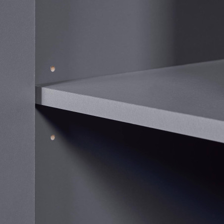 Meuble 2 Portes 4 Tiroirs Coloris Anthracite - JENIE