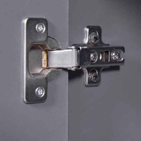 Meuble 2 Portes 4 Tiroirs Coloris Anthracite - JENIE