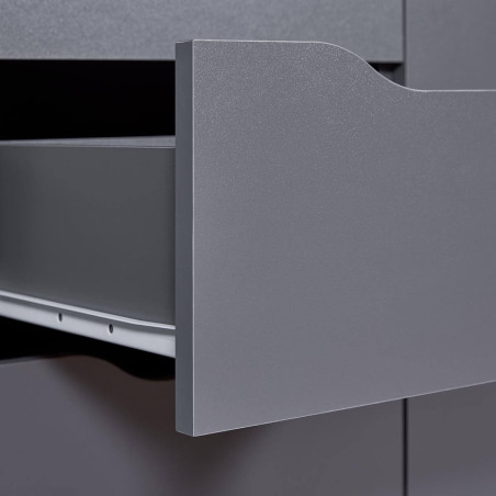 Meuble 2 Portes 4 Tiroirs Coloris Anthracite - JENIE