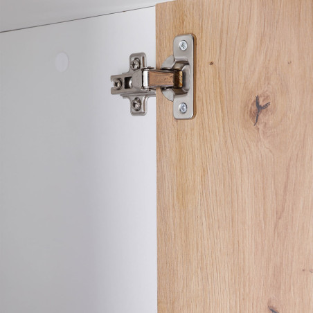 Meuble 5 Portes 5 Niches Blanc et Effet Bois - OPHIO