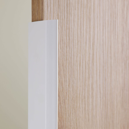 Meuble 5 Portes 5 Niches Blanc et Effet Bois - OPHIO