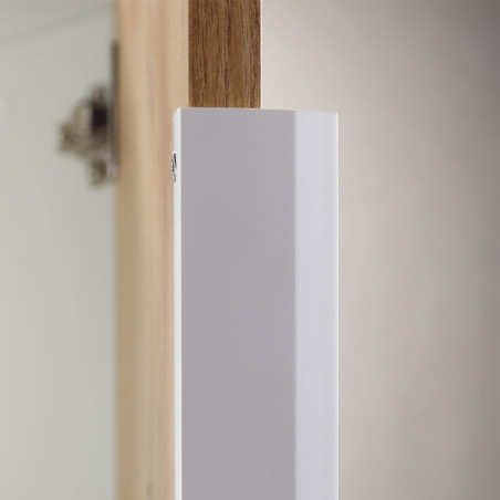 Meuble 5 Portes 5 Niches Blanc et Effet Bois - OPHIO