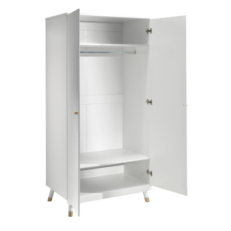 Armoire 2 Portes Blanche Motif Graphique - TINEL