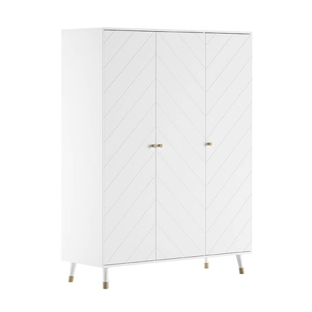 Armoire 3 Portes Blanche Motif Graphique - TINEL