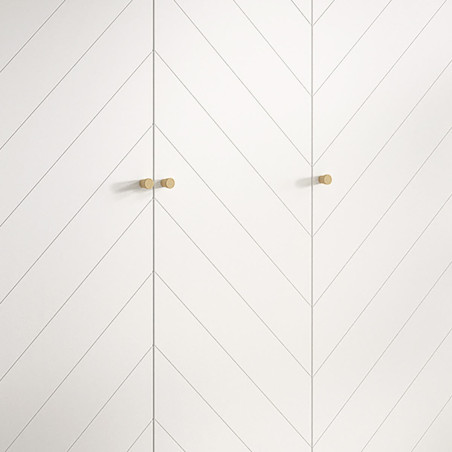 Armoire 3 Portes Blanche Motif Graphique - TINEL