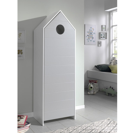 Armoire Cabane de Plage Grise 1 Porte - HAVRESAC