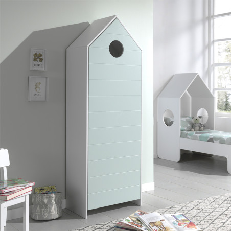 Armoire Cabane de Plage Vert Menthe 1 Porte - HAVRESAC