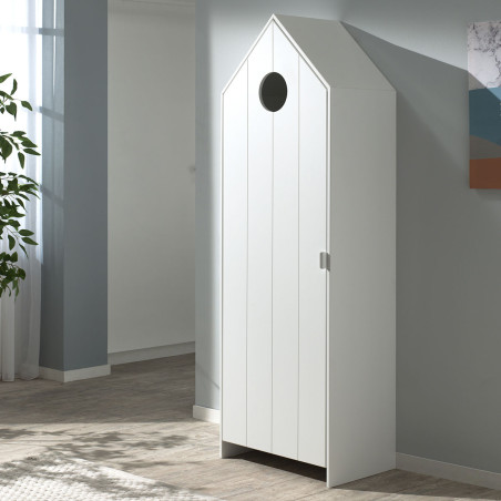 Armoire Cabane de Plage Blanche 1 Porte - HAVRESAC