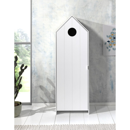Armoire Cabane de Plage Blanche 1 Porte - HAVRESAC