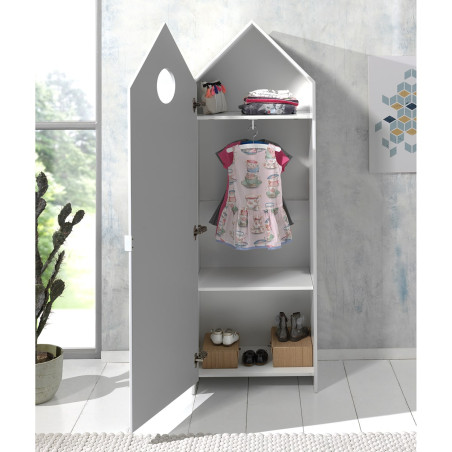 Armoire Cabane de Plage Blanche 1 Porte - HAVRESAC