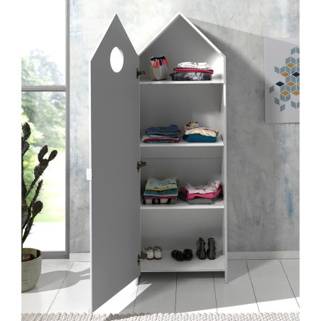 Armoire Cabane de Plage Blanche 1 Porte - HAVRESAC