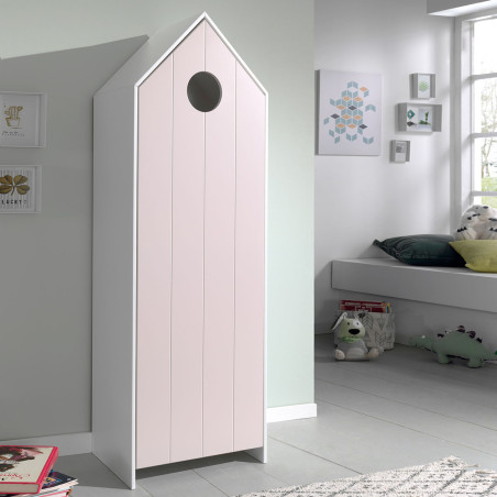 Armoire Cabane de Plage Rose 1 Porte - HAVRESAC