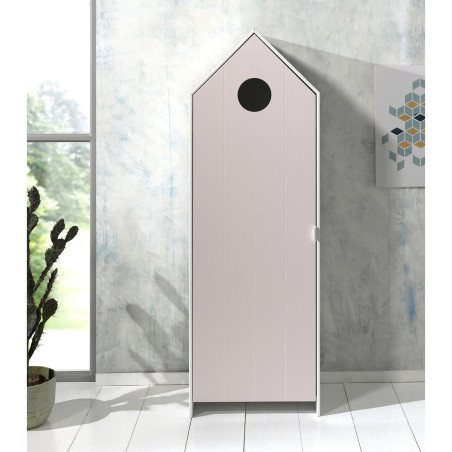 Armoire Cabane de Plage Rose 1 Porte - HAVRESAC