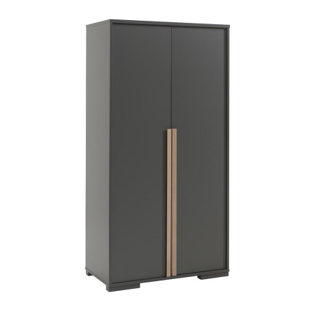Armoire 2 Portes Anthracite et Bois - NASHAR