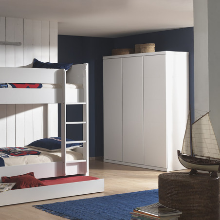 Armoire 3 Portes Laquée Blanche - DEBIA