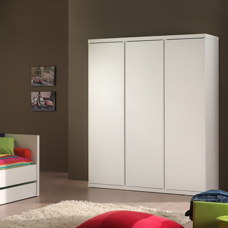 Armoire 3 Portes Laquée Blanche - DEBIA
