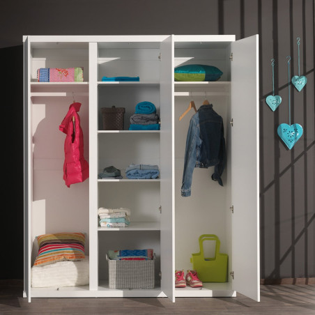 Armoire 3 Portes Laquée Blanche - DEBIA