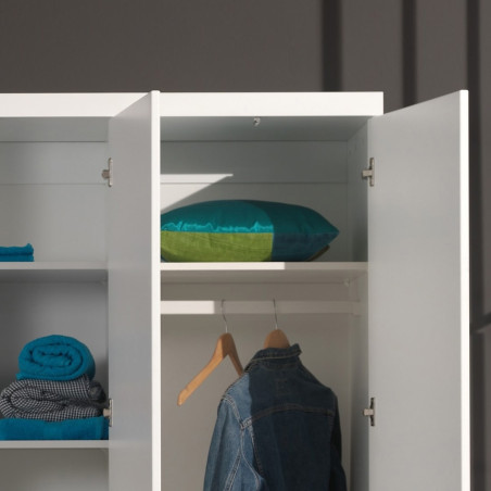 Armoire 3 Portes Laquée Blanche - DEBIA