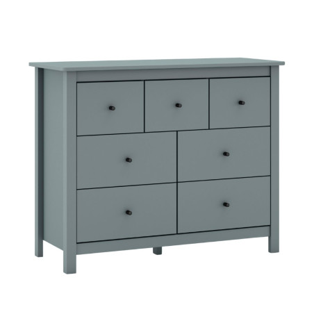 Commode 7 tiroirs en pin massif laqué vert céladon - MYSIOR