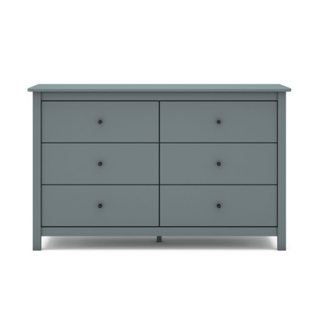 Commode 6 tiroirs en pin massif laqué vert céladon - MYSIOR