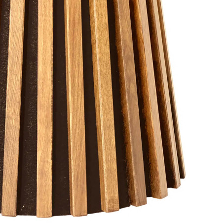 Table d'appoint ronde pied central relief MDF placage chêne clair - DUBLIA