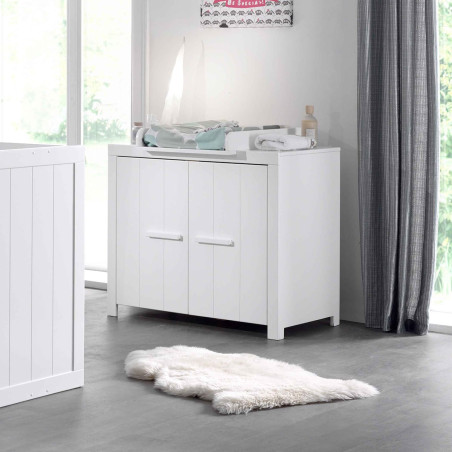 Commode 2 portes laquée blanche - GASTIN