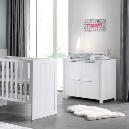 Commode 2 portes laquée blanche - GASTIN