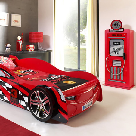 Armoire 1 porte style pompe à essence vintage rouge - TURIN